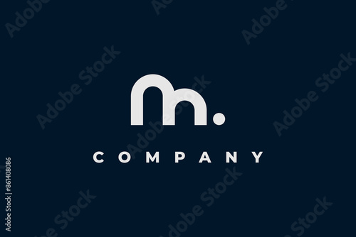 letter m white modern mountains logo