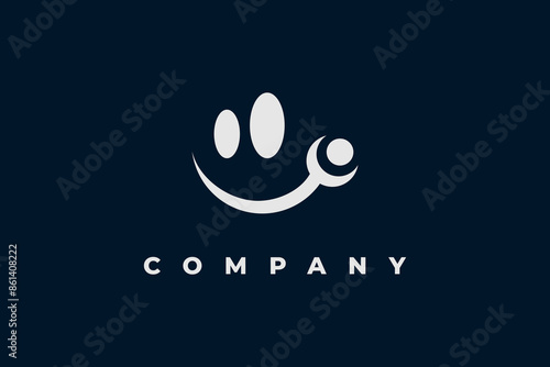 face smile icon modern logo