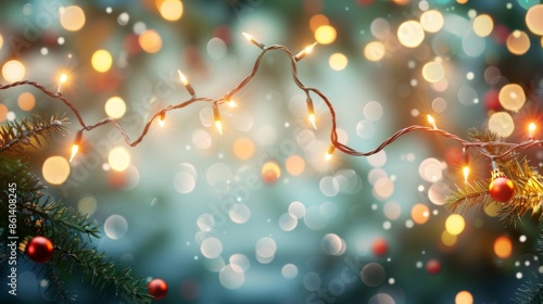 Wallpaper Mural Christmas lights garlands background illustration generated by ai Torontodigital.ca