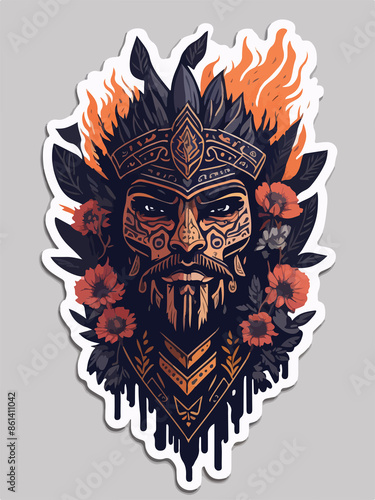 A fierce Aztec warrior logo, showcasing a tribal warrior adorned with traditional armor and feathers, radiates strength and cultural pride, perfect for a powerful avatar.