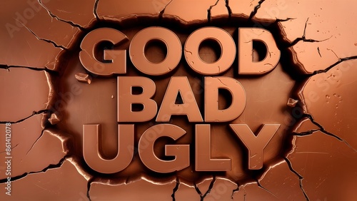3D Good bad ugly text 