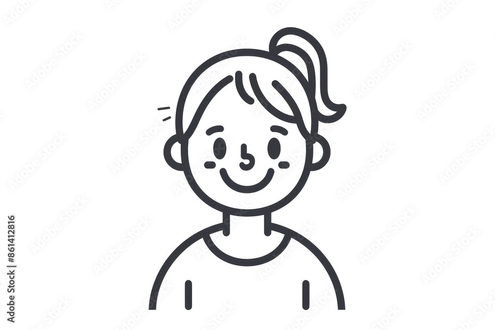 Woman avatar profile icon school girl or student, flat sign female. Generative AI Woman avatar profile icon school girl or student, flat sign female. Generative AI