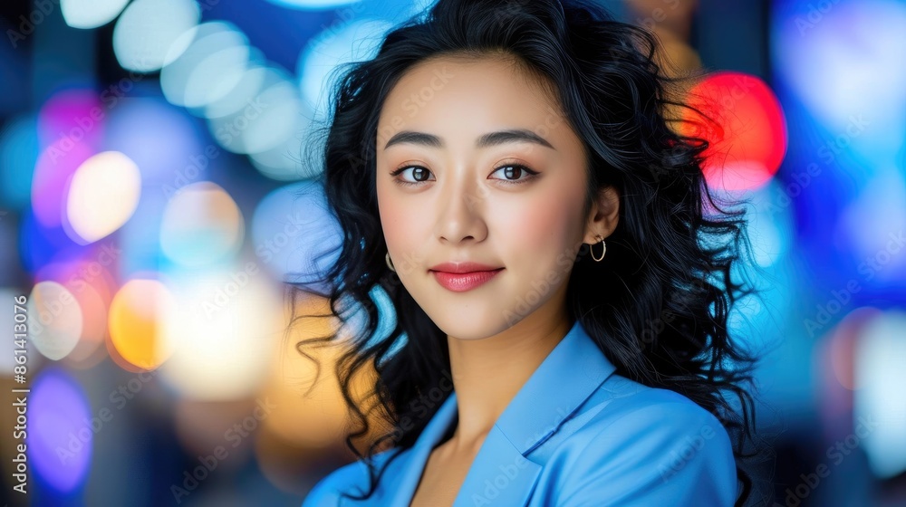 Professional Businesswoman in Interview Session, Modern Office Setting Professional Businesswoman in Interview Session, Modern Office Setting