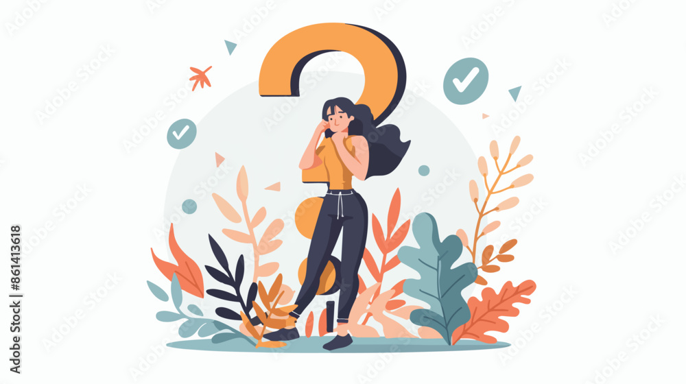 Doubts and Confusion Landing Page Template. Female Doubts and Confusion Landing Page Template. Female