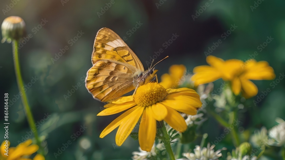 Fototapeta premium butterfly on flower