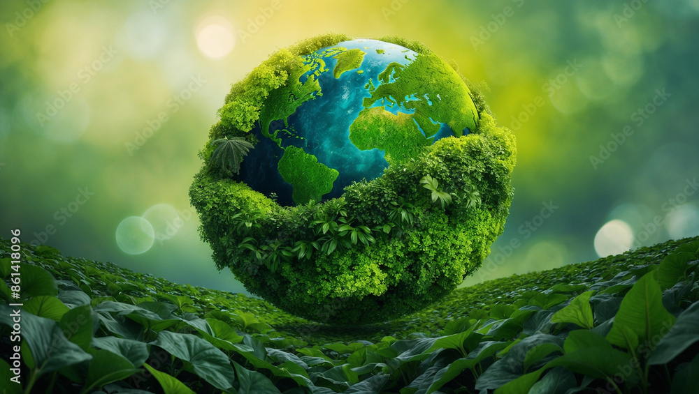 Environmental healing earth - green planet earth covered in trees Environmental healing earth - green planet earth covered in trees
