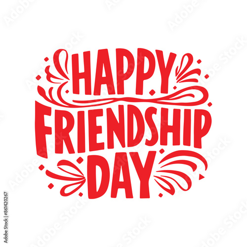 Happy Friendship Day typography, Vector illustration, T shirt design calligraphy.  typography art.