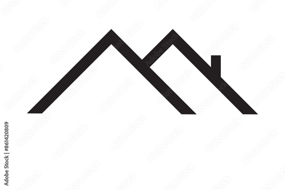 House roof simple icon vector. Flat design House roof simple icon vector. Flat design
