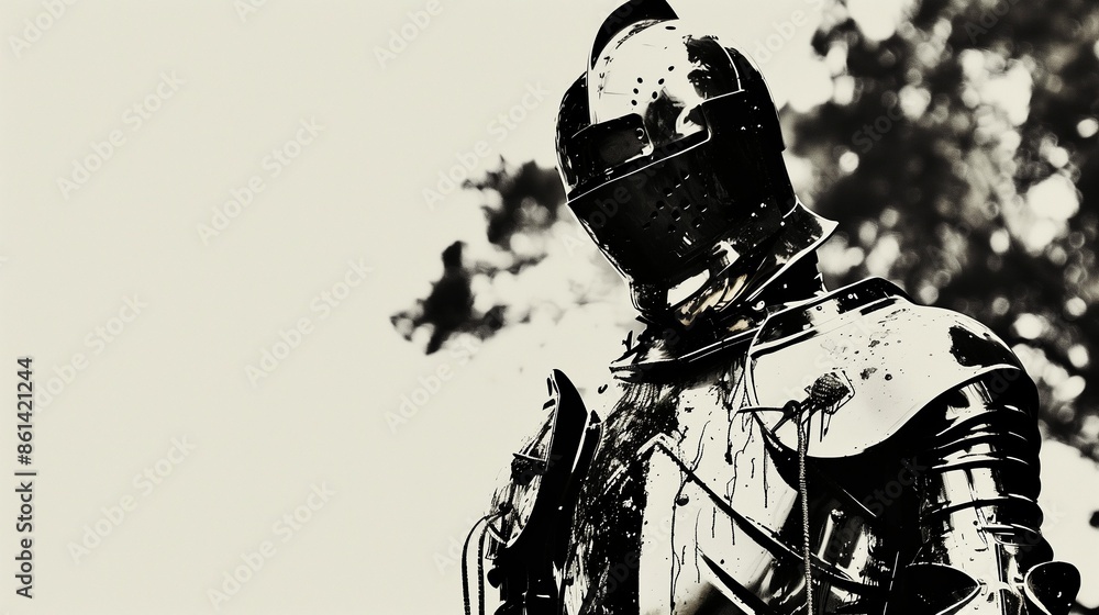 Close up shot of a gallant knight in shining armor. fantasy art Close up shot of a gallant knight in shining armor. fantasy art