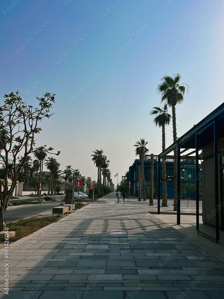 Beautiful atmospheric beach La Mer Beach in Dubai, 2024