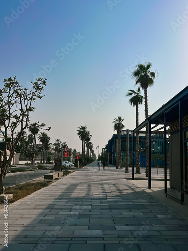 Obraz na płótnie Beautiful atmospheric beach La Mer Beach in Dubai, 2024 w salonie