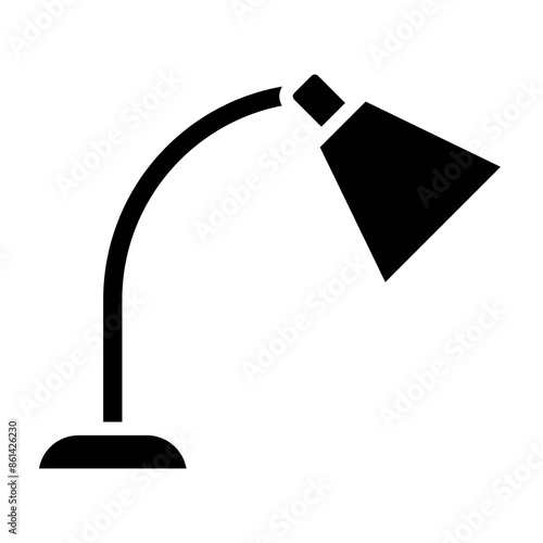 Desk lamp glyph icon