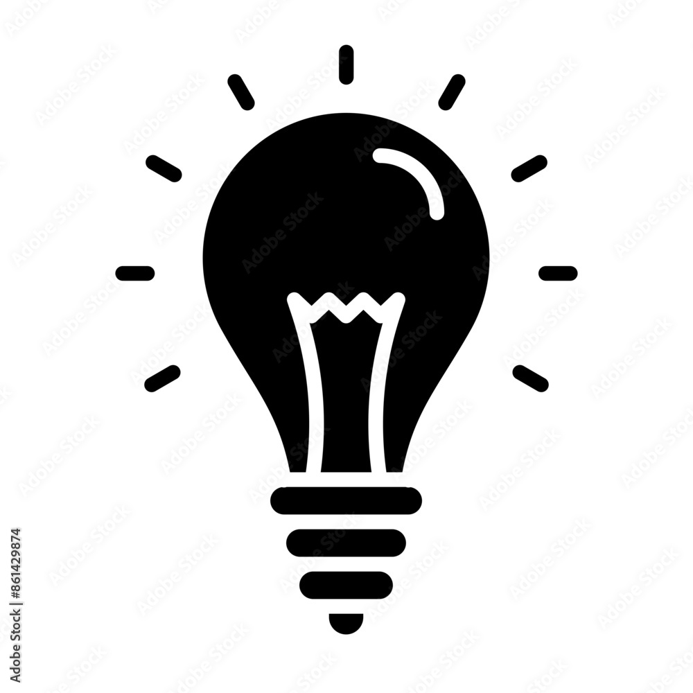 Light bulb glyph icon Light bulb glyph icon