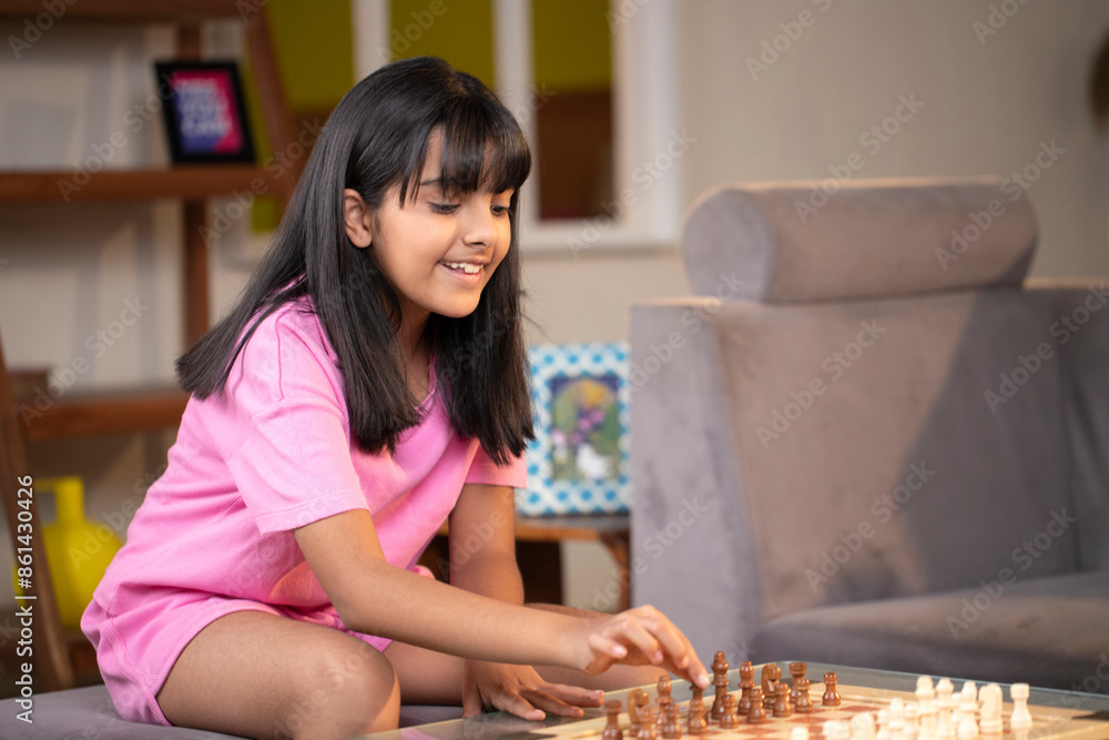 Small Girl Playing Chess