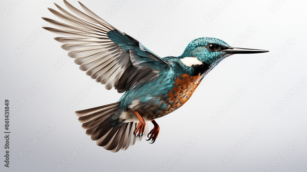 Common Kingfisher Alcedo atthis isolate on white background made with generative ai Common Kingfisher Alcedo atthis isolate on white background made with generative ai