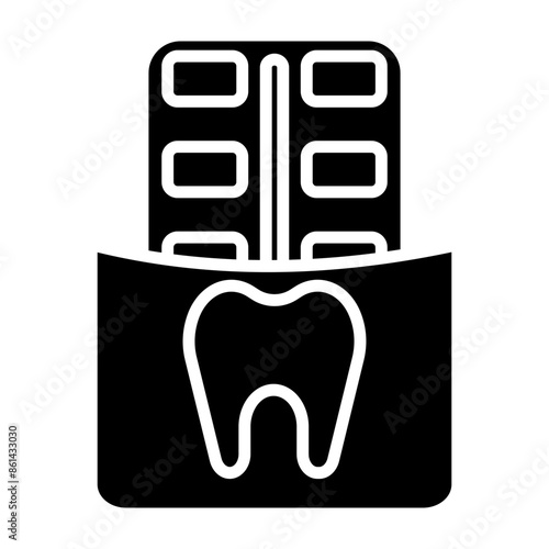 Tableau sur toile Chewing gum glyph icon