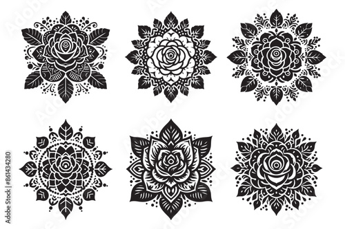 A simple rose mandala design 