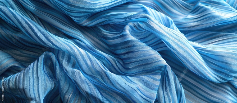 Blue striped fabric abstract photography with copy space image. Blue striped fabric abstract photography with copy space image.