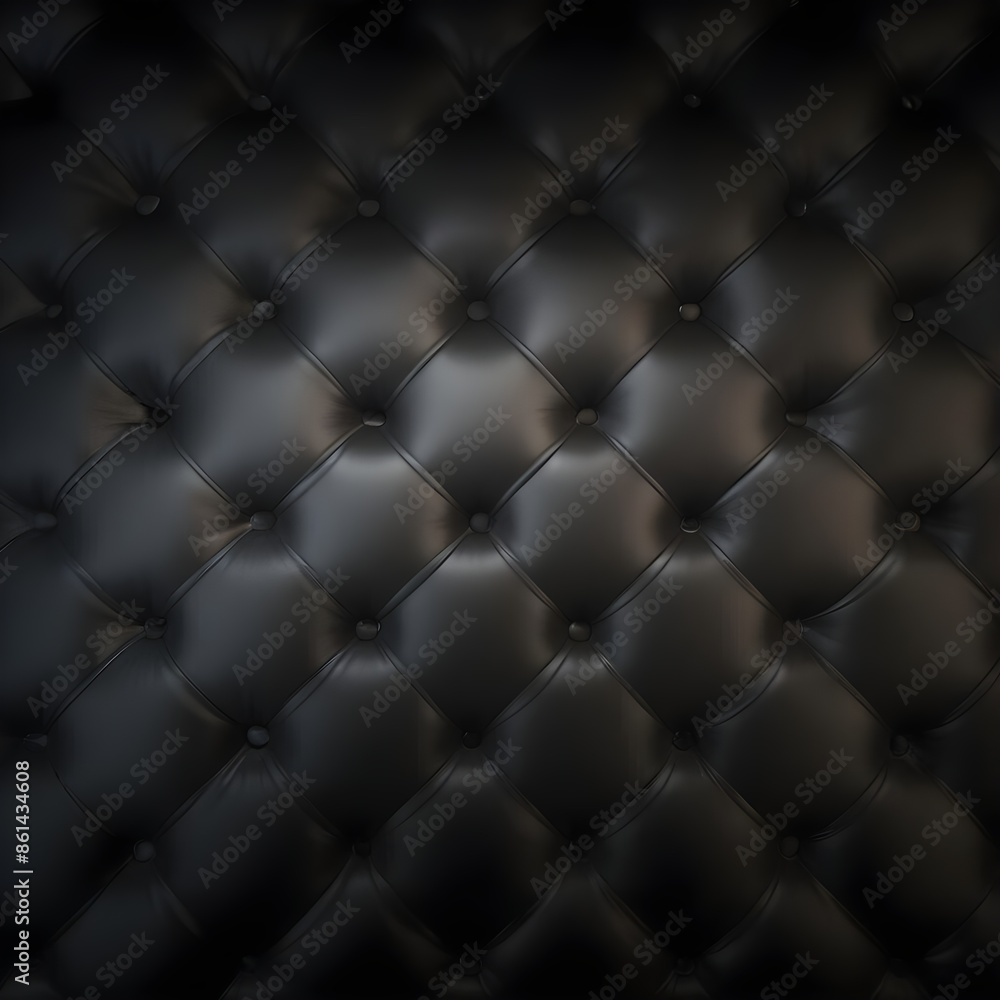 Naklejka premium Dark velvet tufted upholstery black background
