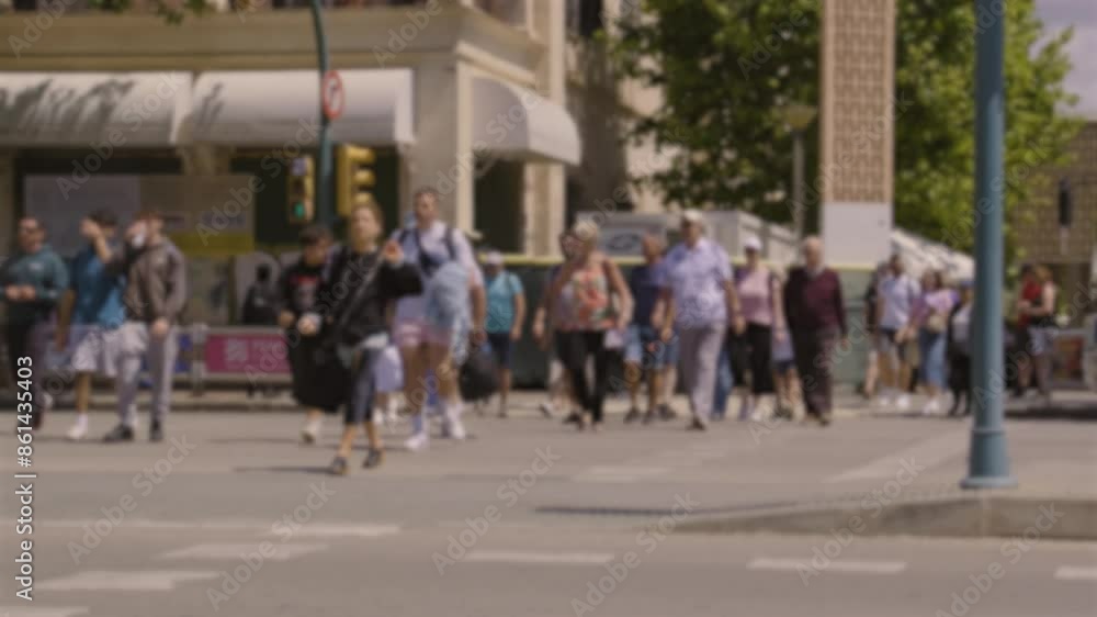custom made wallpaper toronto digitalPeople walking on the street of Palma Mallorca, crossing a zebra crossing