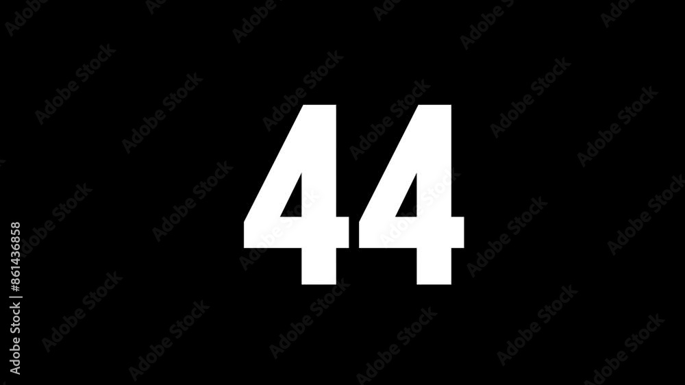Fiery number 44 with glitch effect and alpha channel, number forty-four Fiery number 44 with glitch effect and alpha channel, number forty-four