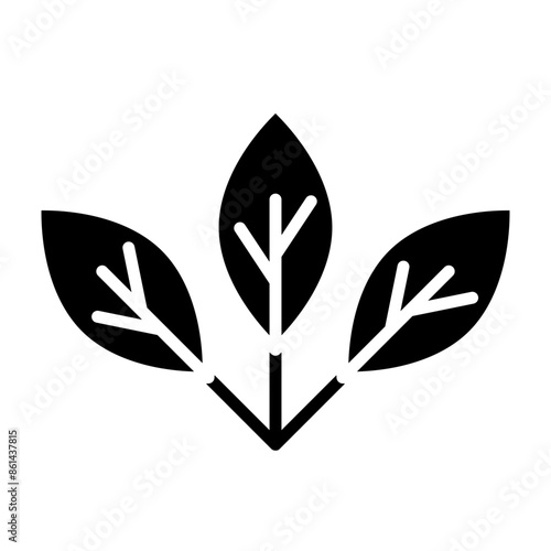 Mint leaves glyph icon