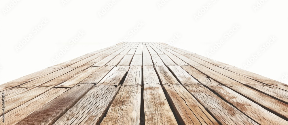 Detailed isolated wooden walkway, boardwalk, or beach deck with copy space image on a white background. Detailed isolated wooden walkway, boardwalk, or beach deck with copy space image on a white background.