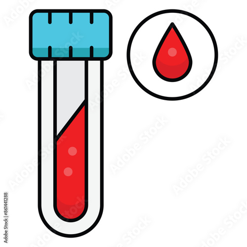  Small amount of blood taken for medical testing.