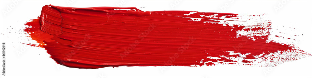 Red paint stroke on white background. Red paint stroke on white background.