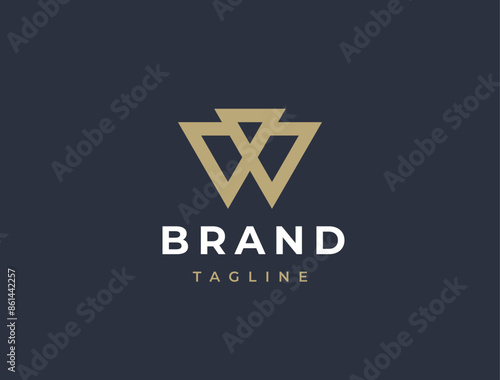Free Download Unique modern geometric creative elegant letter W logo template. Vector icon.
 - GFXLoad