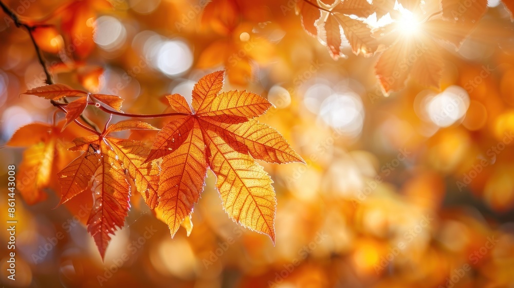 Golden Autumn Leaves in Sunlight Golden Autumn Leaves in Sunlight