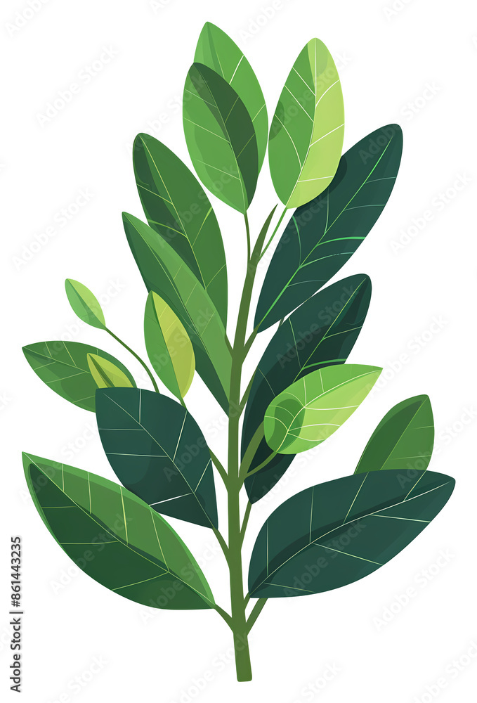 Naklejka premium green leaves isolated on white background