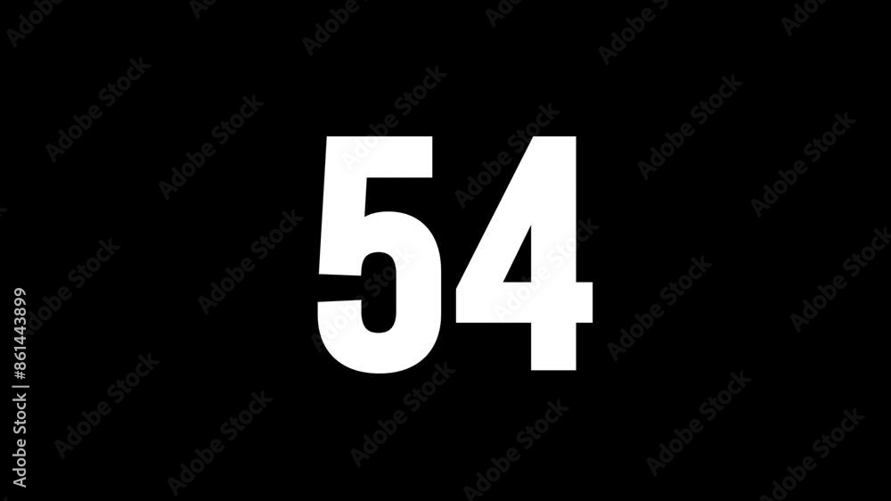 Fiery number 54 with glitch effect and alpha channel, number fifty-four Fiery number 54 with glitch effect and alpha channel, number fifty-four