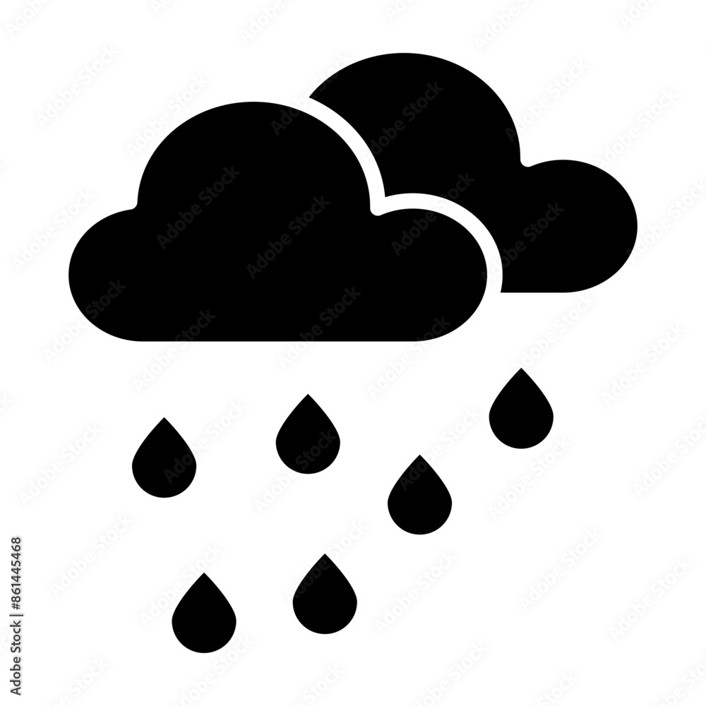 Rainy glyph icon Rainy glyph icon