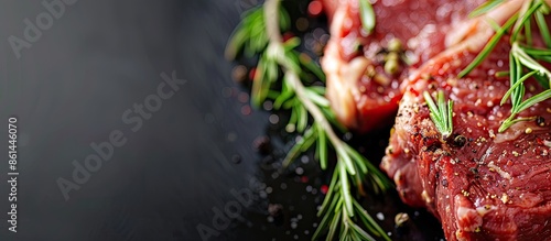 Panel kuchenny z motywem Close-up view of fresh meat with copy space image.