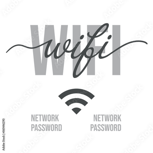 Wi-Fi password sign.
