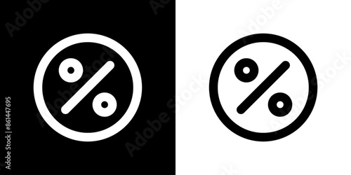 Percentage icon. Black icon. Silhouette icon. Business icon. Icon