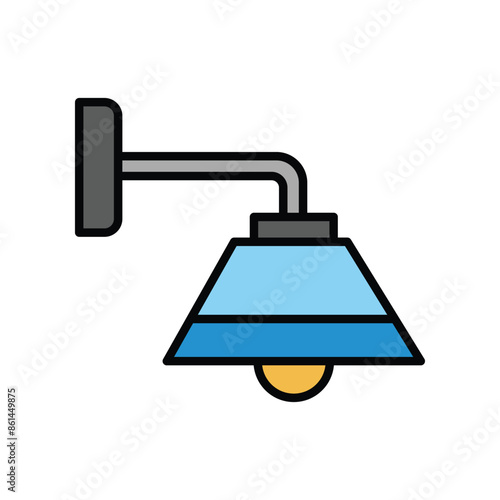 Wall Lamp Icon Vector Simple Design