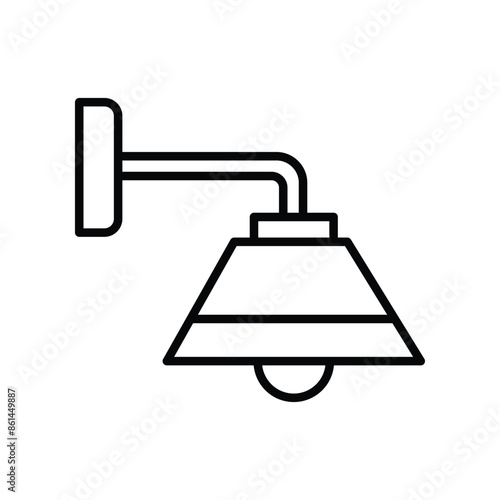 Wall Lamp Icon Vector Simple Design
