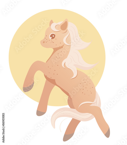 Cute pony character vector illustration