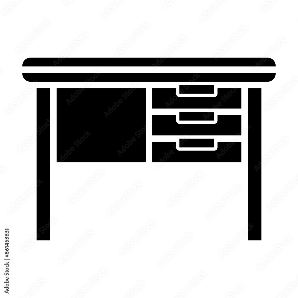 Desk glyph icon