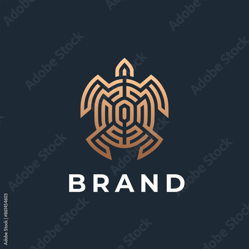 Turtle logo design. Modern icon. Sea turtle illustration.
