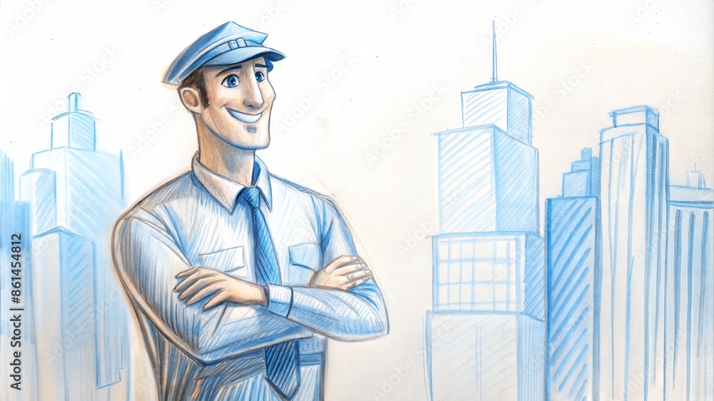 sketch of a businessman