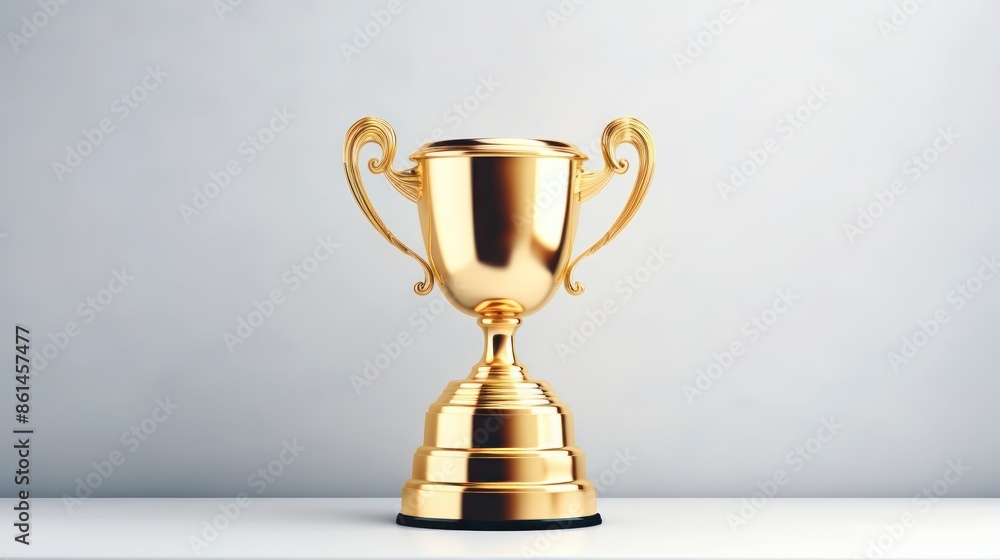 Gold trophy cup on plain background. Gold trophy cup on plain background.