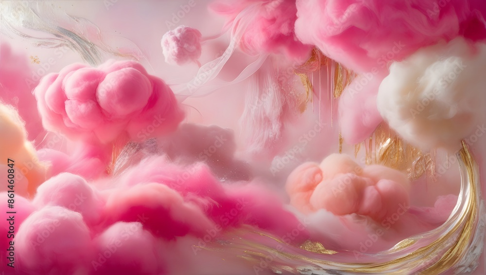 Pink clouds and golden rain. Pink clouds and golden rain.