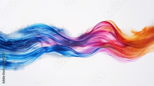 Wallpaper Mural Abstract colorful wave of flowing paint in blue, pink, red and orange against a white background. Torontodigital.ca