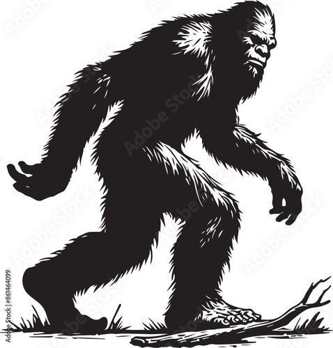 Bigfoot silhouettes vector image Flat silhouette design illustration