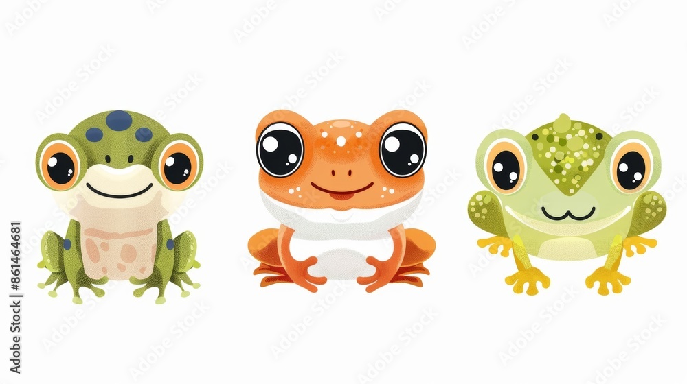 Frog. Flat vector illustration of cute animal. Baby nursery art. Frog. Flat vector illustration of cute animal. Baby nursery art.