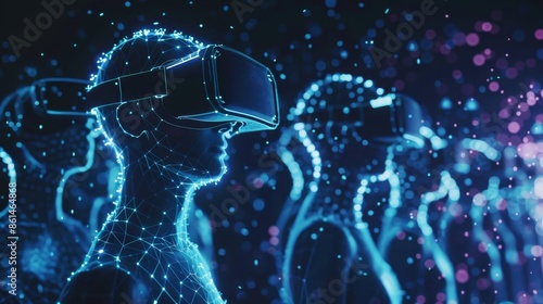 With the ability to connect multiple VR headsets simultaneously a company holds a 5Gconnected VR meeting for a large group of employees tered across different locations. photo