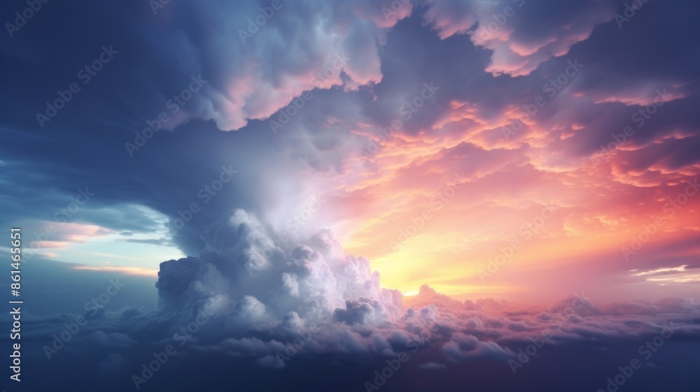 dramatic huge clouds of thunderstorm on sky with sunset dramatic huge clouds of thunderstorm on sky with sunset